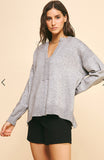 Gia Grey V-Neck PINCH Sweater