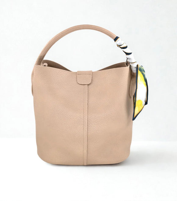 Brena Beige Tote BC Bag with Scarf