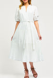 Tiffany White Pleated Midi Current Air Dress