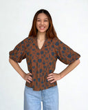 Paola Puff Sleeve Floral THML Top