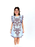 THML Leilani Flutter Sleeves Embroidery Detail Dress