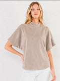 THML Angie Suede Top With Gold Detailings Top
