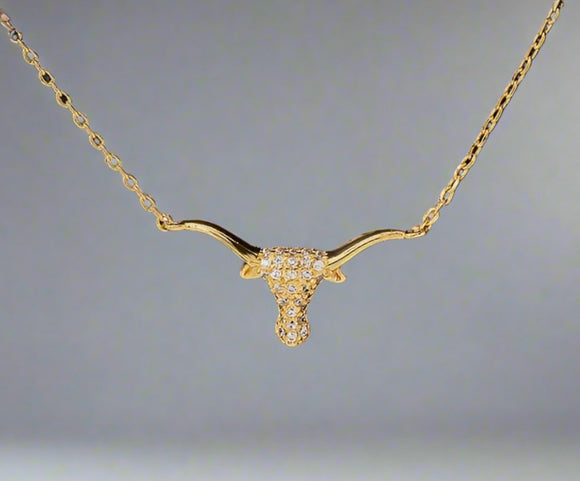 Ava Gold or Silver Longhorn Necklace