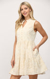 Breeze Ivory Sleeveless Embroidered FATE Dress