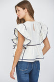 Tracie Lace Insert Flutter Sleeve FATE Top- SALE