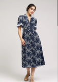 Josie Navy Embroidered Midi Current Air Dress