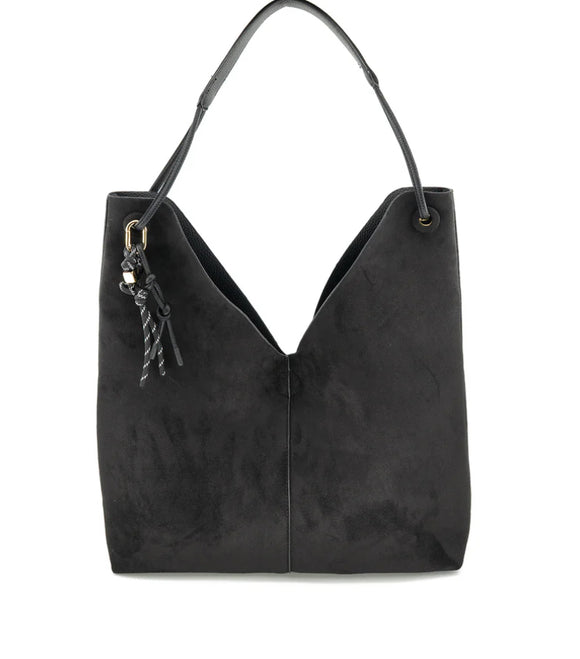 Sarah Black Reversible Suede Tote BC Bag