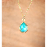 Grace Turquoise Drop Gold Necklace