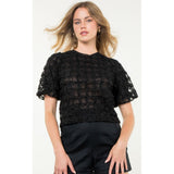 Kara Black Textured THML Top SALE