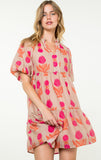 Kresta Rose Print Elbow Sleeve THML Dress