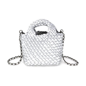 Emaline Silver Mini Tote BC Bag with Braided Strap