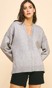 Gia Grey V-Neck PINCH Sweater