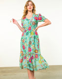 Gia Green Floral Print THML Dress