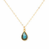 Grace Labradorite Drop Bezel Pendant