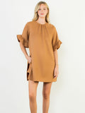 Isadora Short Sleeve Suede Romper THML Dress