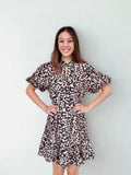 Wendy Puff Sleeve Cheetah Print THML Dress