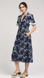 Josie Navy Embroidered Midi Current Air Dress