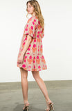 Kresta Rose Print Elbow Sleeve THML Dress