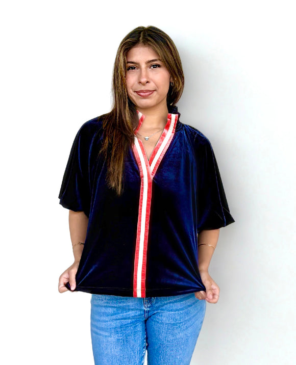 Evie Puff Sleeve Suede THML Top