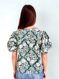 PINCH Katya Floral Print Button Down Blouse Top