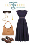 PINCH Elena Midi Dress With Smocked Waistband