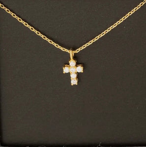 Avery Mini CZ Cross Necklace