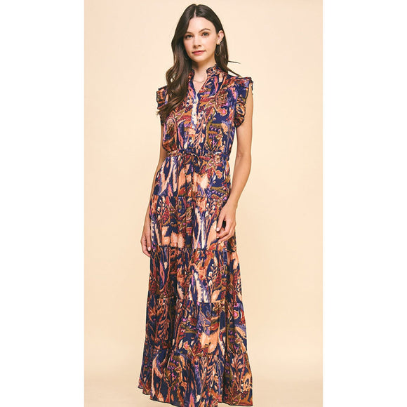 Ceilia Satin Printed Maxi PINCH Dress