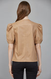 Kate Split Neck Faux Leather FATE Top