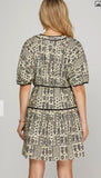 Tricia Black Print Puff Sleeve She + Sky Dress