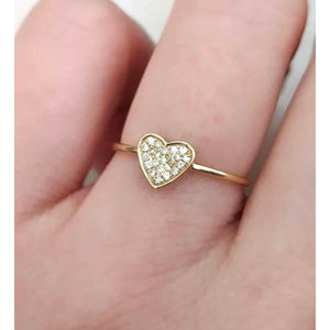 Kathryn Dainty Pave Heart Ring