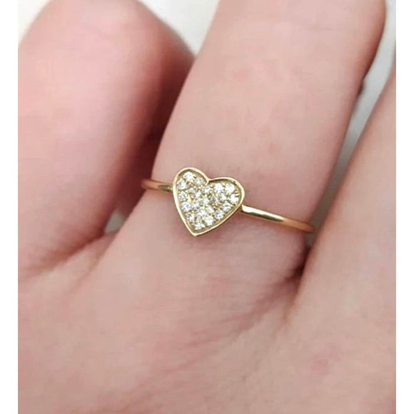 Kathryn Dainty Pave Heart Ring
