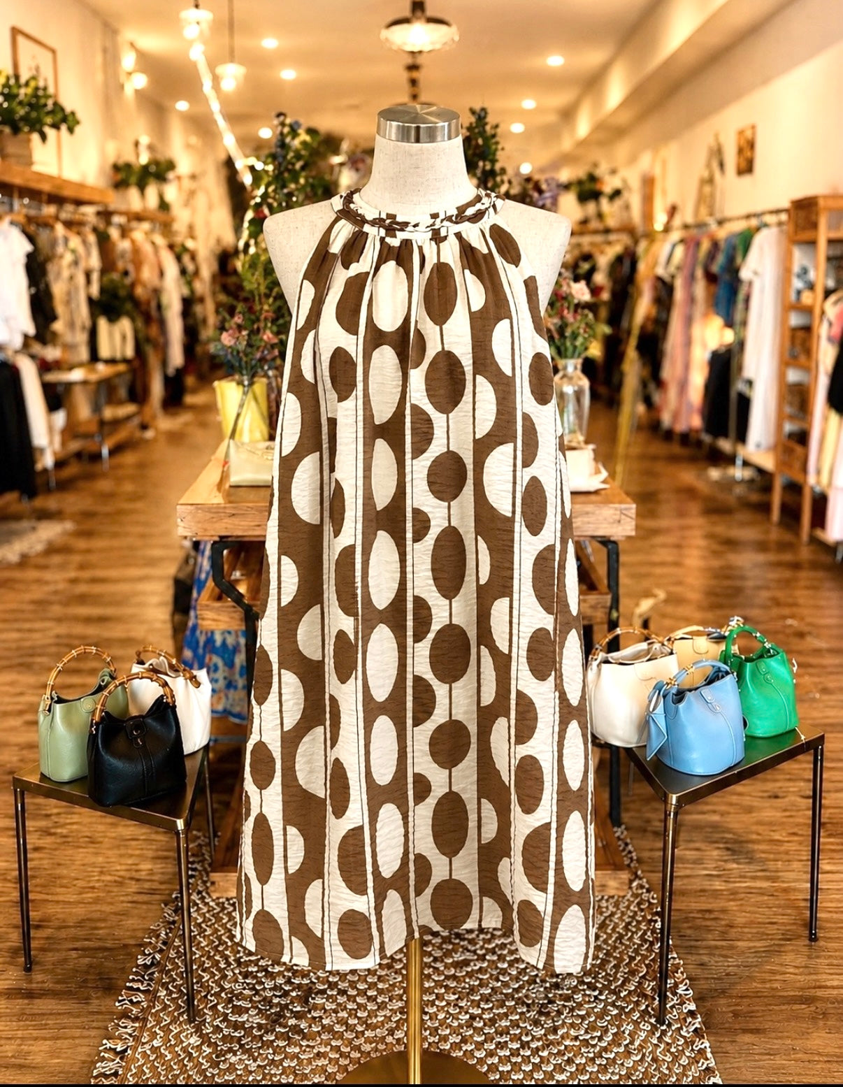 THML Jane Geometric Print Halter Dress – Fig Tree Jewelry & Accessories