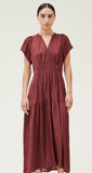 Maura Grade and Gather Midi Dress