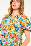 Fiori Puff Sleeve Floral THML Dress