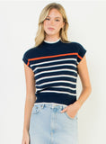 Daphine Sleeveless Striped Knit THML Top