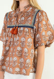Silva Puff Sleeve Floral Detail THML Top