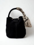 Akal Black Suede Small BC Bag with Scarf