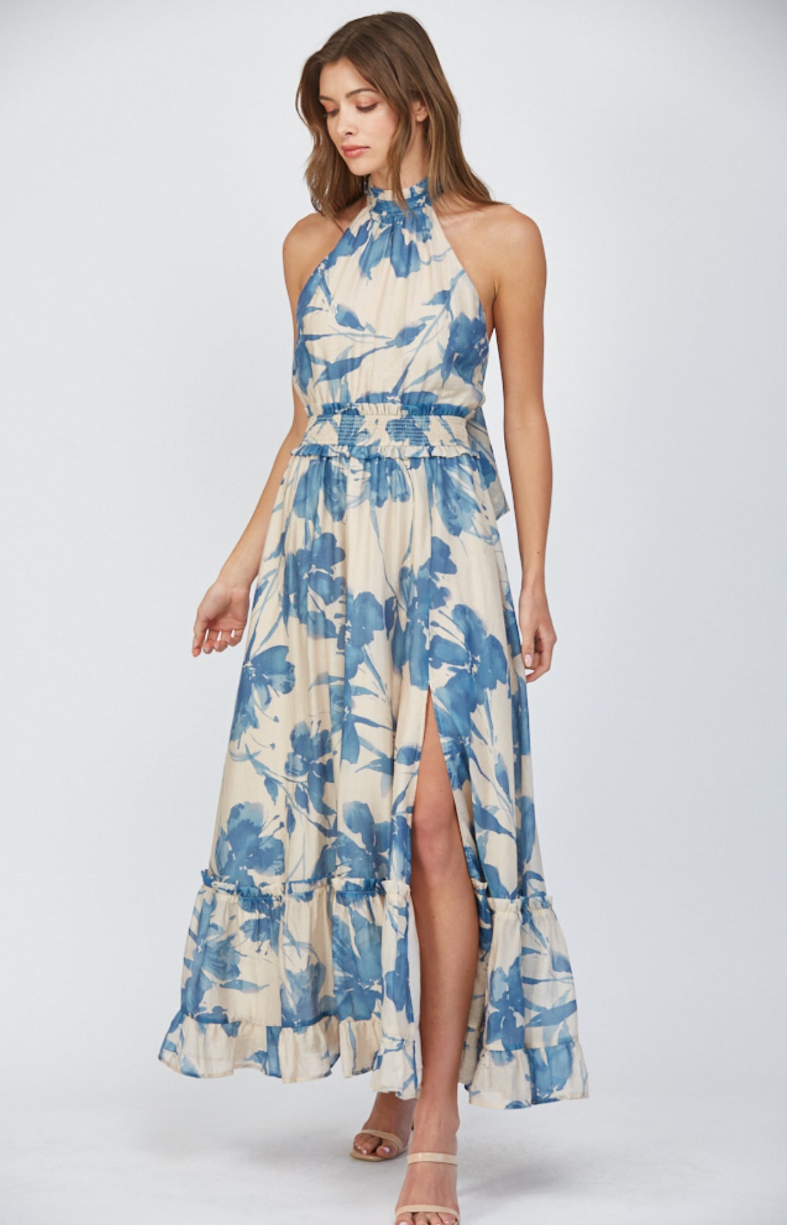 chinese dress ladies Gianna Floral Tie Back Halter Maxi Fate Dress S