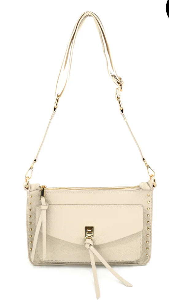 Lila Ivory Studded BC Bag Crossbody Clutch