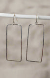 Bella Hammered Silver Rectangle Earrings