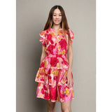 Ruby Watercolor Print Mini PINCH Dress