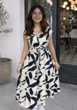 Selma V Neck Elastic Waist FUN2FUN Dress