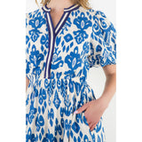 Kathryn Blue White Floral Maxi THML Dress