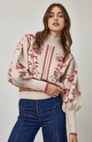 Brenda Ballon Sleeve Floral FATE Sweater
