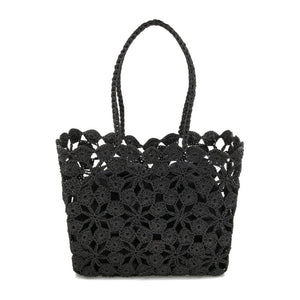 Liz Black Mediterranean Crochet Tote BC Bag