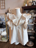 Aldis Linen Blend Flutter Sleeve FATE Blouse
