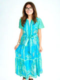 Yara Puff Sleeves Tiered Midi Current Air Dress