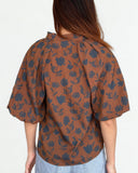Paola Puff Sleeve Floral THML Top