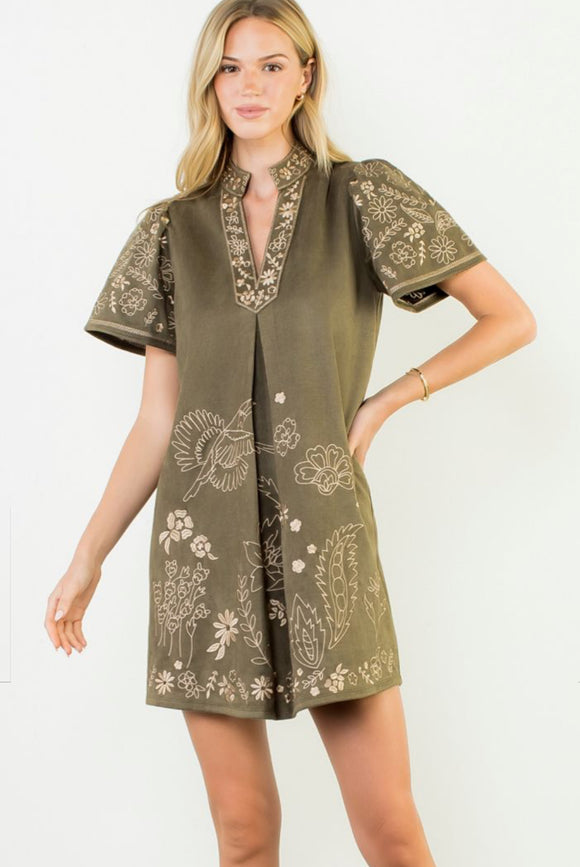 Vianney Short Sleeve Embroidered Detailed THML Dress