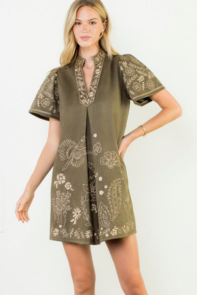 THML Vianney Short Sleeve Embroidered Detailed Dress- SALE – Fig Tree  Jewelry & Accessories